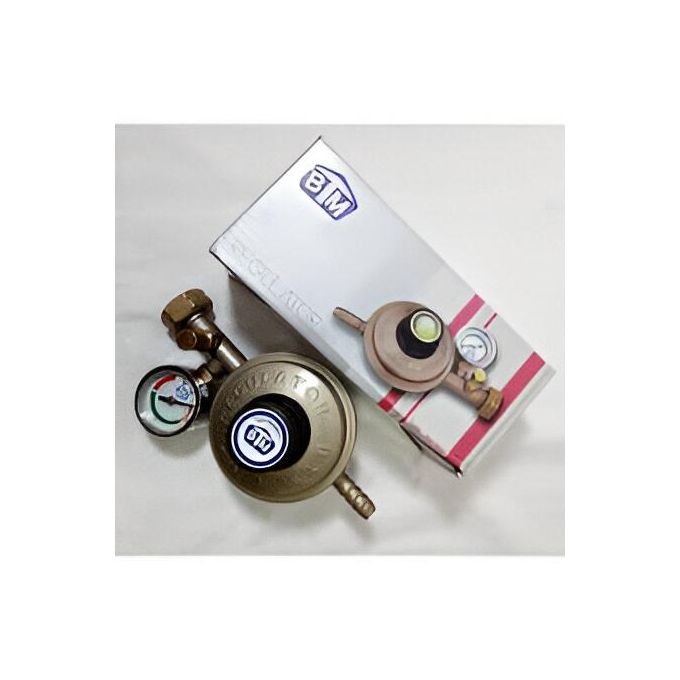 BTM Meilleur Détendeur de Gaz BM avec Manomètre –Tendeur Régulateur de Pression Réglable, Haute Sécurité et Fiabilité pour Bouteilles de Gaz Butane/Propane – Idéal pour Usage Domestique, Professionnel, Barbecue, Cuisine ou Chauffage