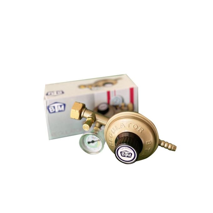 BTM Meilleur Détendeur de Gaz BM avec Manomètre –Tendeur Régulateur de Pression Réglable, Haute Sécurité et Fiabilité pour Bouteilles de Gaz Butane/Propane – Idéal pour Usage Domestique, Professionnel, Barbecue, Cuisine ou Chauffage